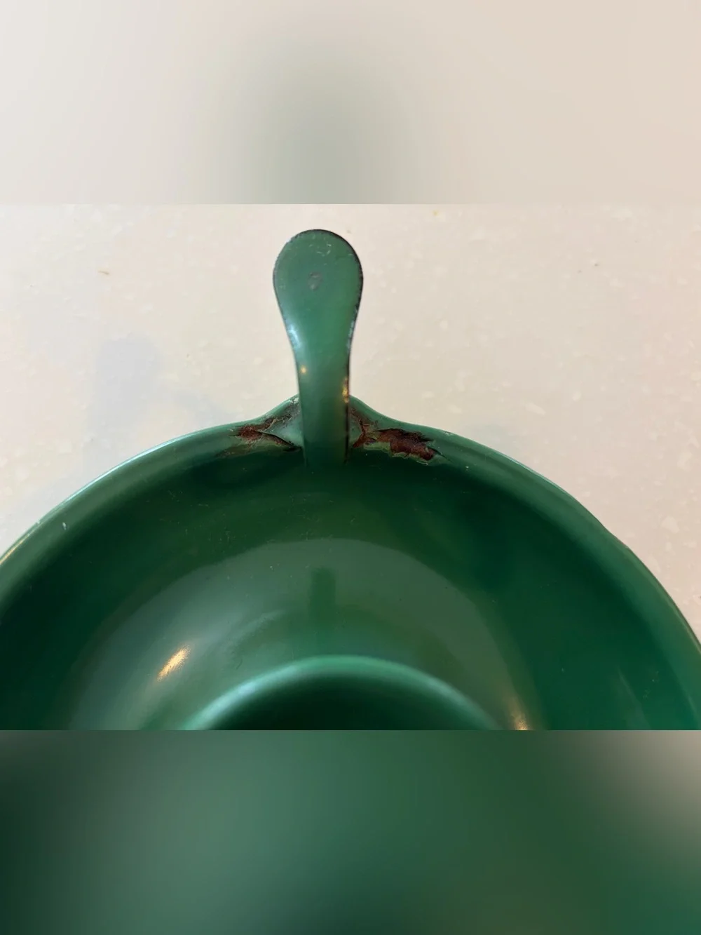 Vintage Green Enamel Chamberstick Candle Holder